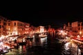 Night view from the Rialto Bridge, VENICE, ITALY Royalty Free Stock Photo