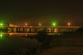 Night view of road bridge over Orange River at Upington