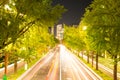 Night view and road to JR Central Towers at Nagoya station Royalty Free Stock Photo