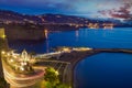 Night view of rocky coastline Sorrento, Italy Royalty Free Stock Photo