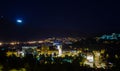 night view of the romanian city brasov taken from the citadel hill...IMAGE Royalty Free Stock Photo