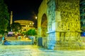Night view of Rotunda of Galerius and Galerius arch in Thessaloniki, Greece Royalty Free Stock Photo