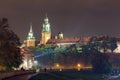 Night view of Royal Wawel castle, Krakow Royalty Free Stock Photo