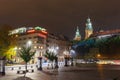 Night view of Royal Wawel castle, Krakow Royalty Free Stock Photo