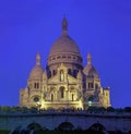 Night view of the Sacre Coeur, Paris Royalty Free Stock Photo