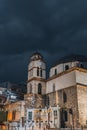 Night view of Saint Nicholas church, Kavala city seaport of eastern Macedonia Greece Royalty Free Stock Photo