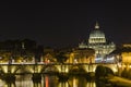 Night view at Saint Peter cathedral in Vatican Royalty Free Stock Photo