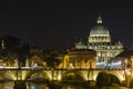 Night view at Saint Peter cathedral in Vatican Royalty Free Stock Photo