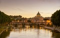 Night view of Saint Peter's cathedral in Rome Royalty Free Stock Photo