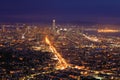 Night view of San Francisco city center Royalty Free Stock Photo