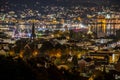 Night View at Sandefjord city from Mokollen