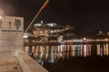 Night view of the Santa Clara Bridge in Coimbra Royalty Free Stock Photo