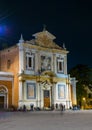 Night view of the Santo Stefano dei Cavalieri church in central Pisa located on Piazza dei Cavalieri (Knight Royalty Free Stock Photo