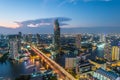 Night view of Saphan Taksin bridge in Bangkok, Thailand Royalty Free Stock Photo