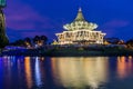 Night view of the Sarawak State Legislative Assembly Building in the center of Kuching, Malays
