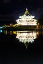 Night view of Sarawak State Legislative Assembly Building in Kuching, Malays