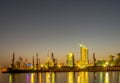 The night view of sea port in baku azerbaijan Royalty Free Stock Photo