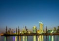 The night view of sea port in baku azerbaijan Royalty Free Stock Photo