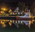 night view of the seaport and ship Royalty Free Stock Photo