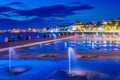 Night view of seaside promenade in Thessaloniki, Greece Royalty Free Stock Photo