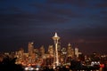Night view of Seattle downtown Royalty Free Stock Photo