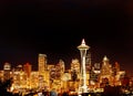 Night View on Seattle Skyline with Space Needle