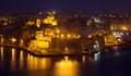 Night view of Senglea from Valetta