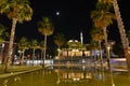 Night view of Shatervani and Xhamia mosque. Durres. Albania