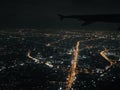 Night view from the sky flight Royalty Free Stock Photo