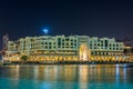 Night view of the skylines near the Burj Khalifa Tower, the tallest building in the world Royalty Free Stock Photo