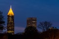 Night view of skyscrapers of Atlanta, USA Royalty Free Stock Photo