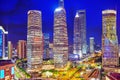 Night view skyscrapers, city building of Pudong, Shanghai, China Royalty Free Stock Photo