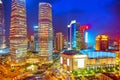 Night view skyscrapers, city building of Pudong, Shanghai, China Royalty Free Stock Photo