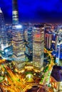 Night view skyscrapers, city building of Pudong, Shanghai, China Royalty Free Stock Photo