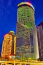 Night view skyscrapers, city building of Pudong, Shanghai, China Royalty Free Stock Photo