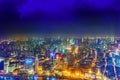 Night view skyscrapers, city building of Pudong, Shanghai, China Royalty Free Stock Photo