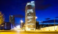 Night view of skyscrapers district. Barcelona