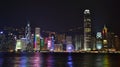 Night view of skyscrapers Hong Kong island Royalty Free Stock Photo