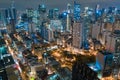 Night view of Skyscrapers Makati, the business district of Metro Manila, Philippines. Royalty Free Stock Photo
