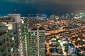 Night view of Skyscrapers Makati, the business district of Metro Manila, Philippines. Royalty Free Stock Photo