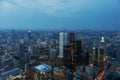 Night view of skyscrapers and office buildings in Downtown Toronto