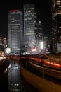 Night view on the skyscrapers of Tel Aviv Royalty Free Stock Photo