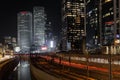 Night view on the skyscrapers of Tel Aviv Royalty Free Stock Photo