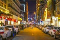 Night view of a small street in Shanghai