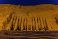 Night view of the Small Temple of Hathor and Nefertari in Abu Simbel, Egy Royalty Free Stock Photo