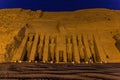 Night view of the Small Temple of Hathor and Nefertari in Abu Simbel, Egy Royalty Free Stock Photo