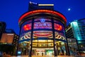 Night view of songshan railway station in taipei, taiwan