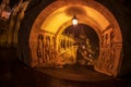 Night view of South gate of the Fisherman`s Bastion, Budapest, Hungary Royalty Free Stock Photo