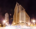 Night view of Spain Square in Madrid Royalty Free Stock Photo