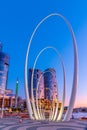 Night view of Spanda sculpture in Perth, Australia Royalty Free Stock Photo